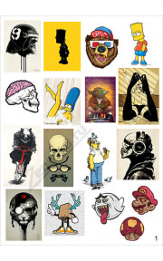 Наклейки Sticker Bombing, 1 лист